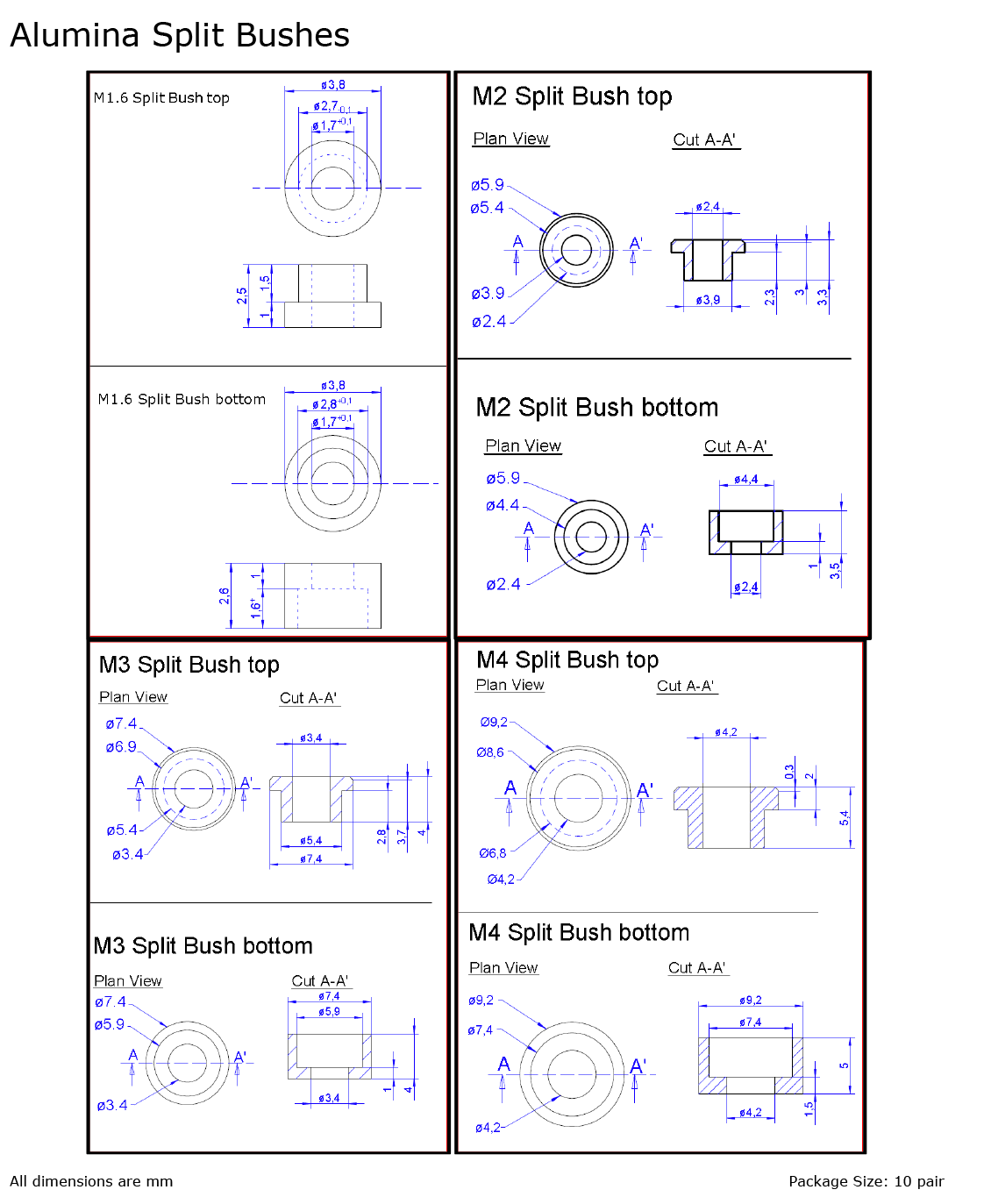 Alumina Split Bushes (Al2O3) Ceramics