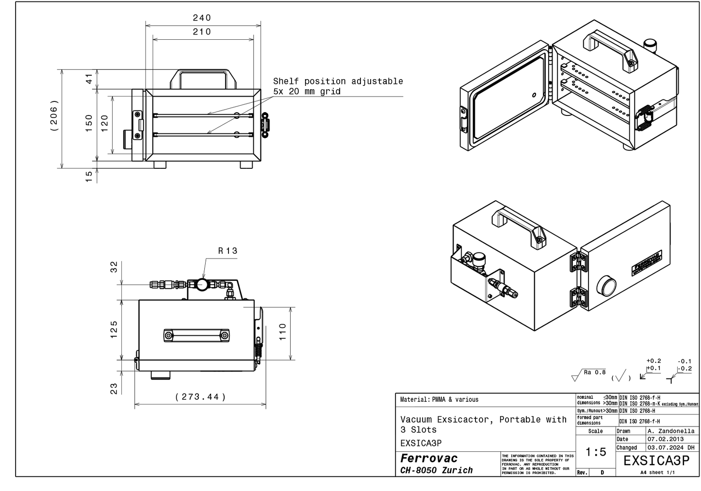 Compact Vacuum Desiccator (Vacuum Exsikkator)