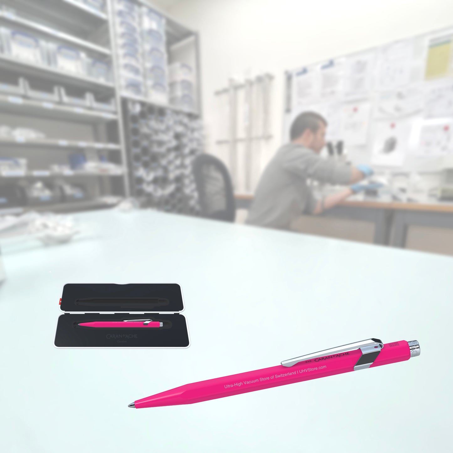 Caran d'Ache 849 POPLINE Fluorescent Purple Ballpoint Pen