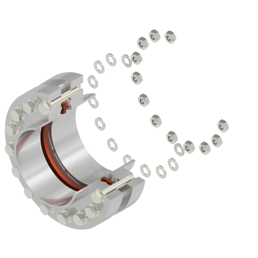 Flange screw/ bolt kit for mounting two CF-flanges