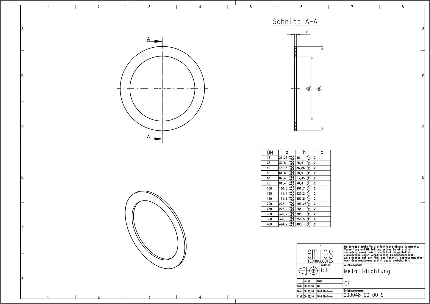 Gasket for CF Flange