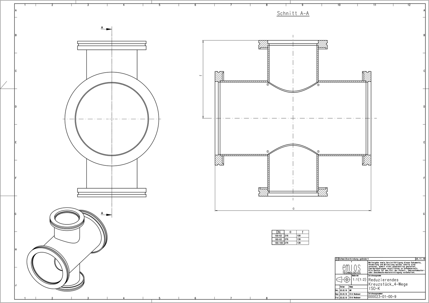 ISO-K 4-Way Reducing Cross