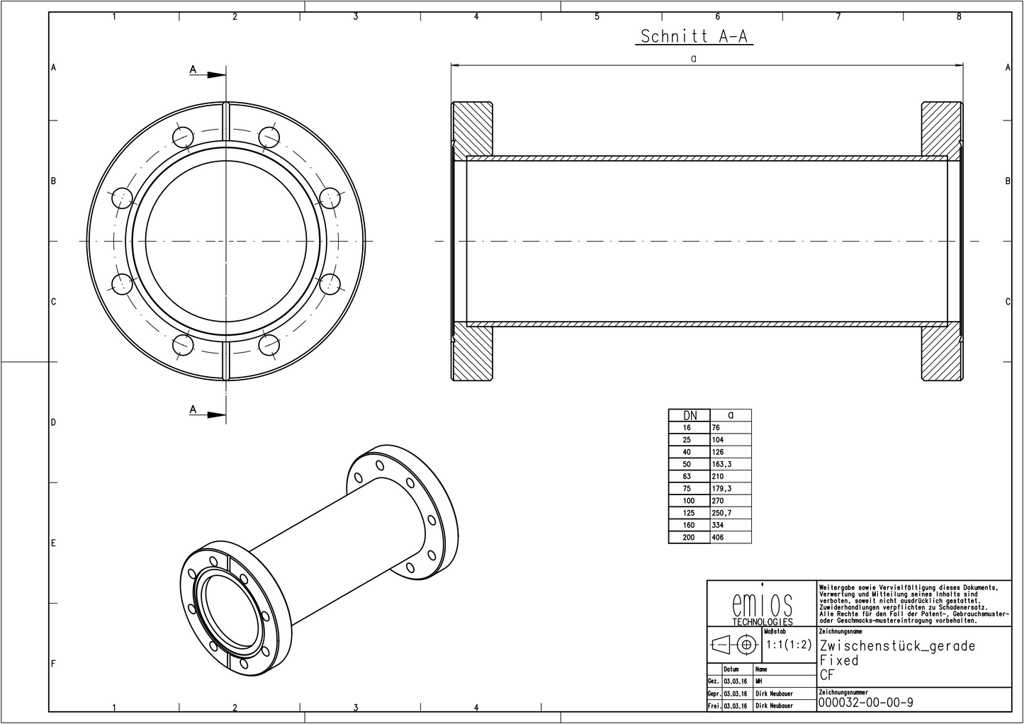 CF Full Nipple (Straight Connector)