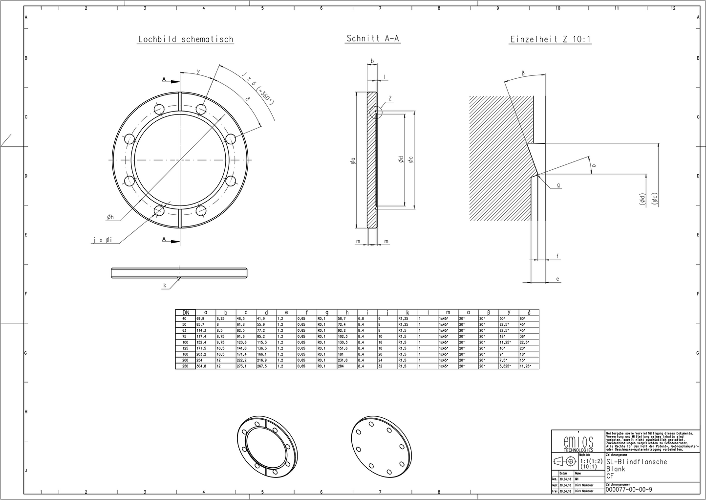 Slim-Line CF Flanges™ Blank