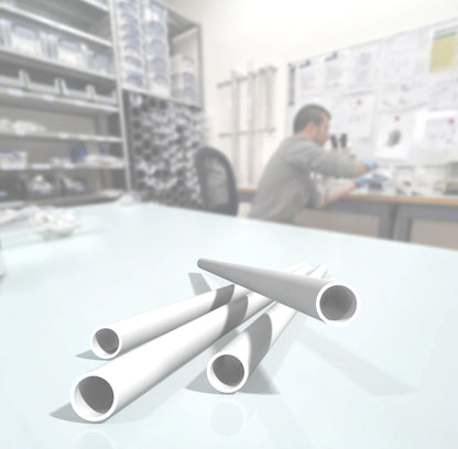 High-Purity Alumina Tubes Al₂O₃ 99.7% Length 400 mm Pack of 4