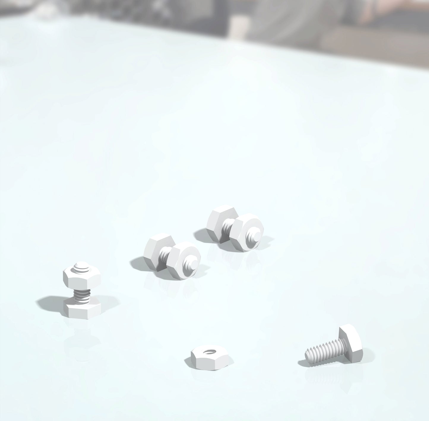 Alumina Screws and Nuts Al₂O₃ 99.5% Pack of 4 Pairs