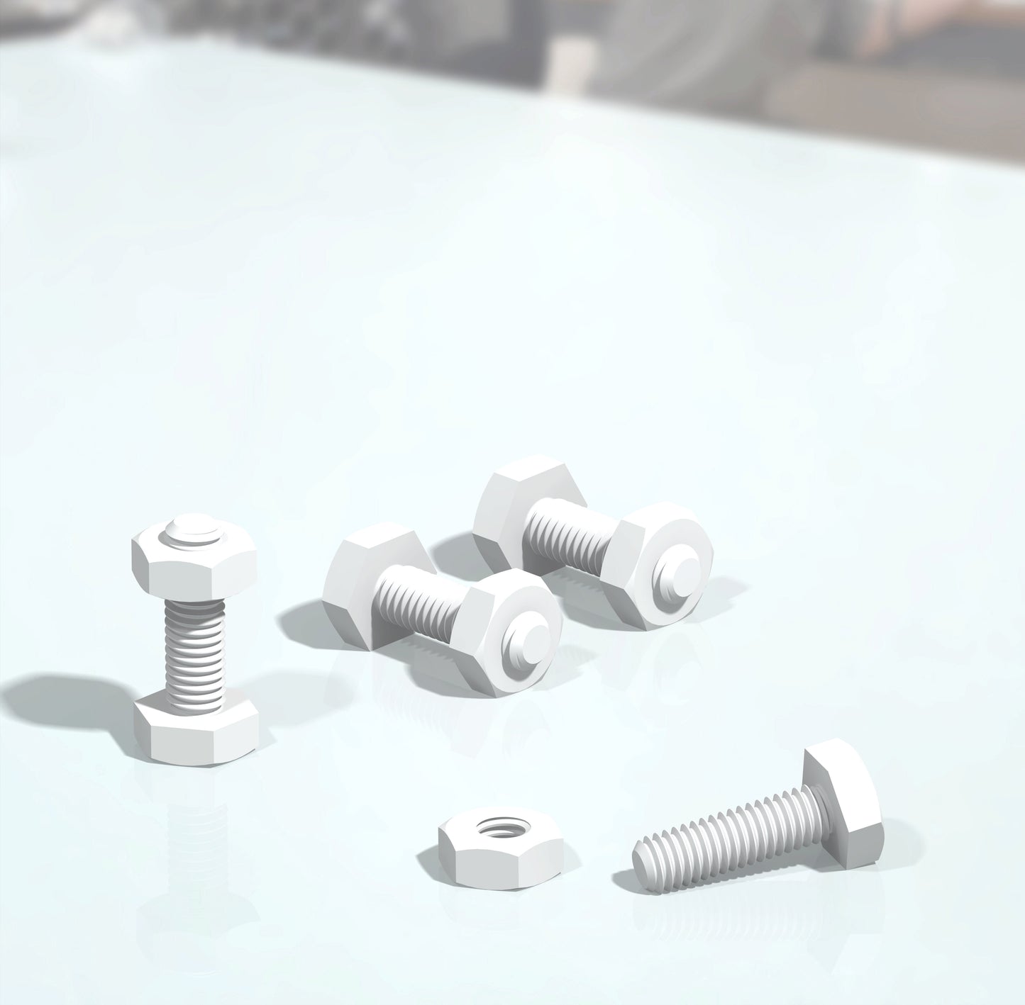 Alumina Screws and Nuts Al₂O₃ 99.5% Pack of 4 Pairs