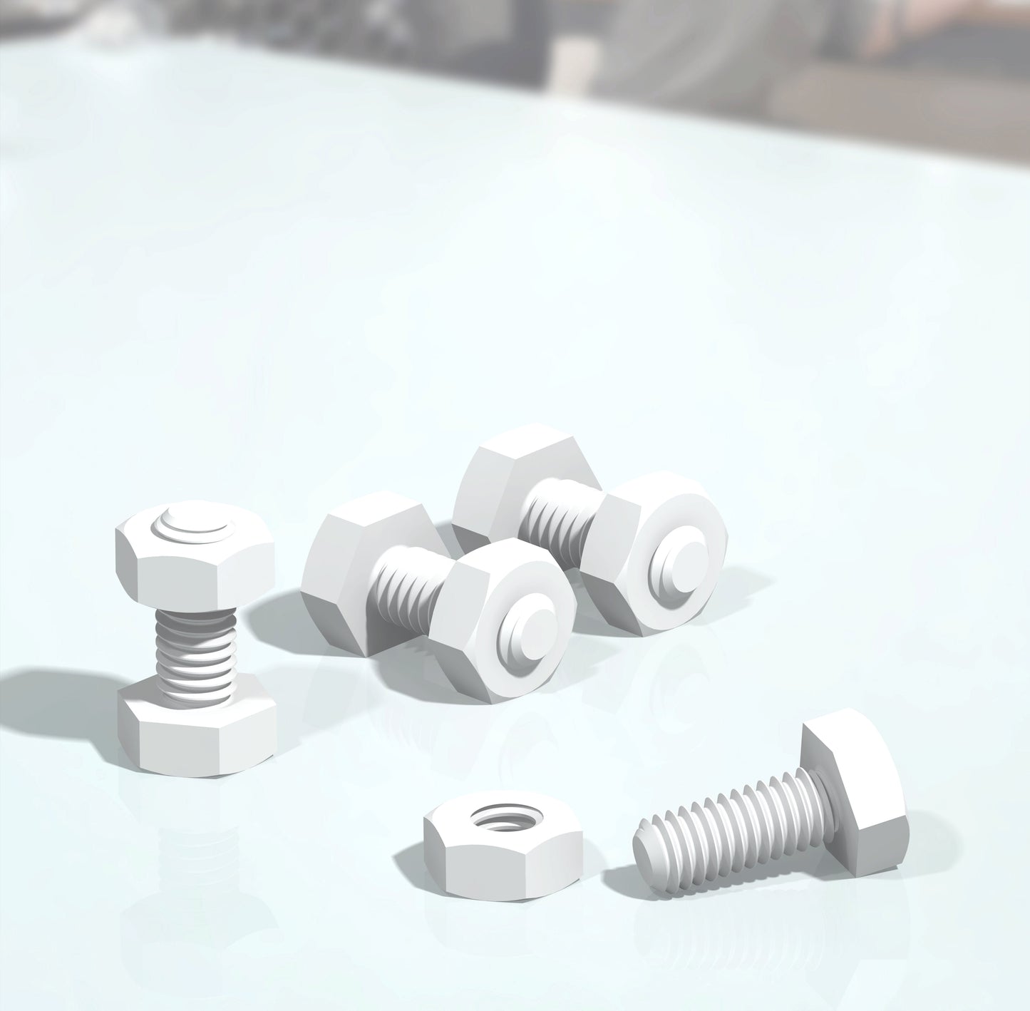 Alumina Screws and Nuts Al₂O₃ 99.5% Pack of 4 Pairs