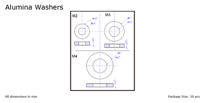 Alumina Washers (Al₂O₃ 99.5%) / Pack of 10