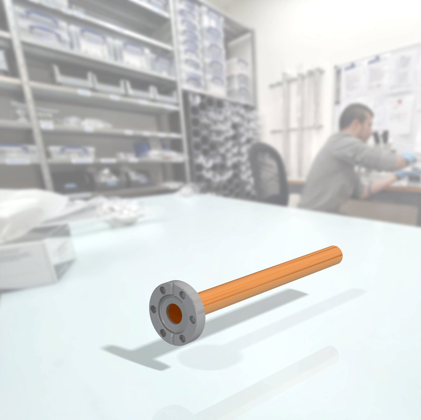 OFHC Copper CF Tube Assembly – for UHV Applications, Connection, Filling & Pinch-Off