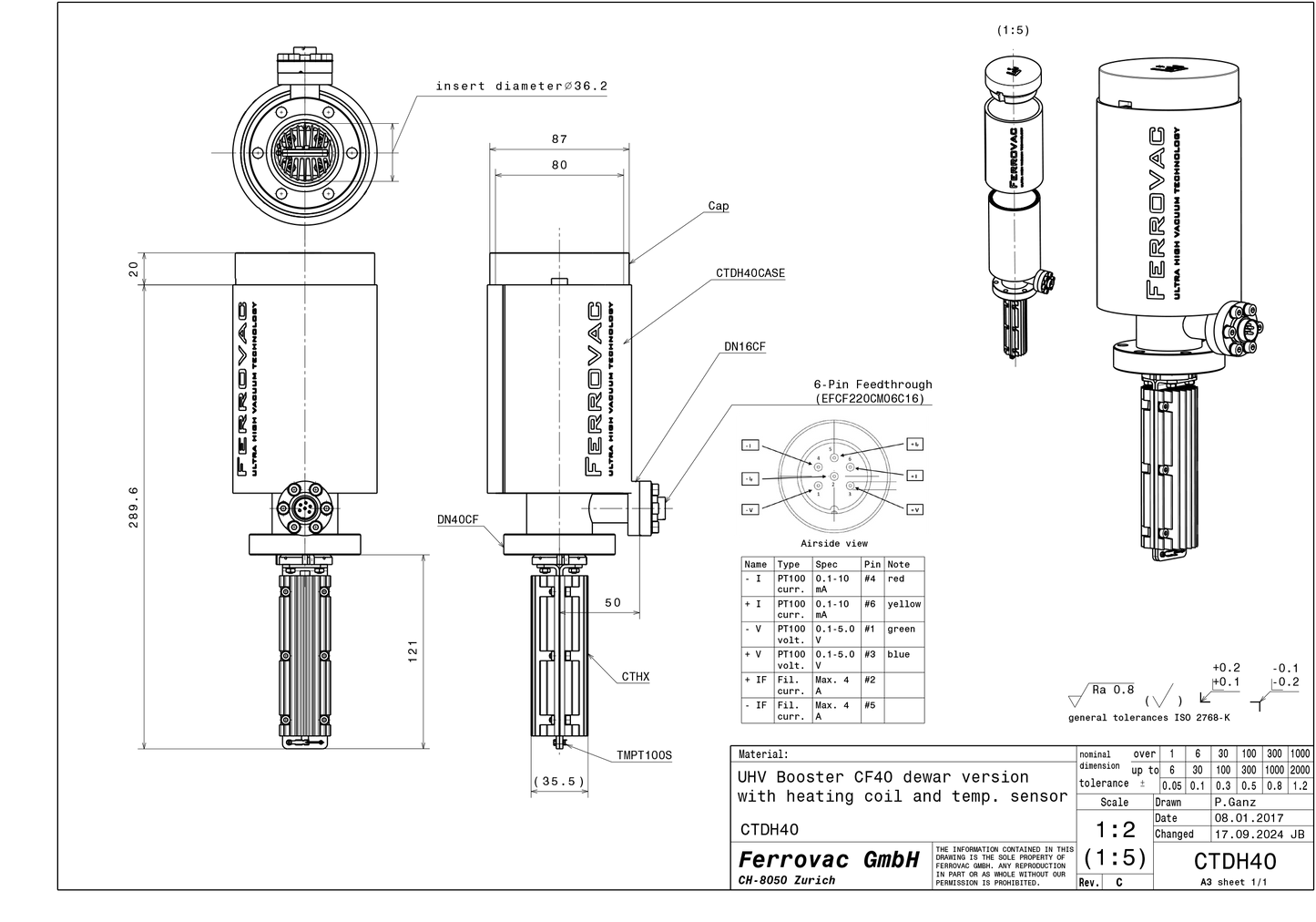 Liquid Nitrogen Dewar and Cold Trap for Ultra-High Vacuum (UHV)