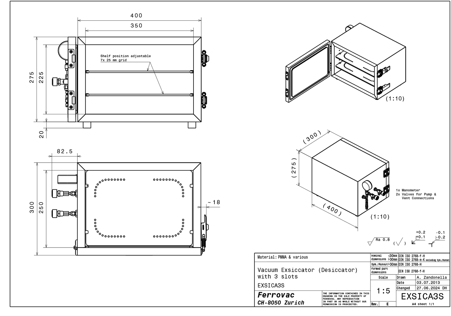 Compact Vacuum Desiccator (Vacuum Exsikkator)
