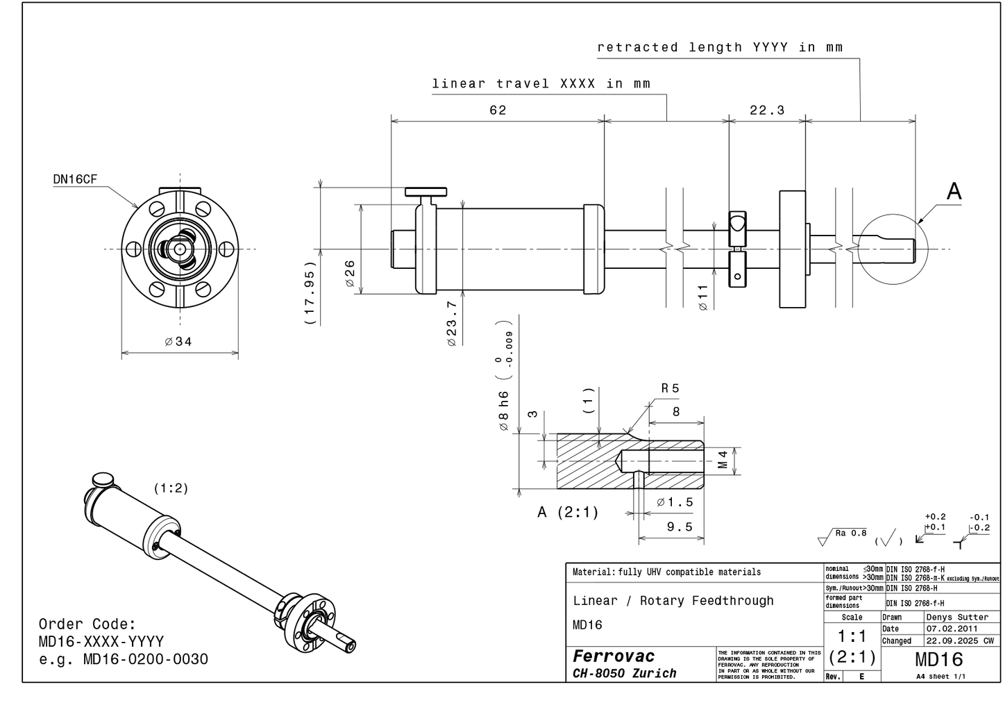 Linear-Rotary Feedthrough