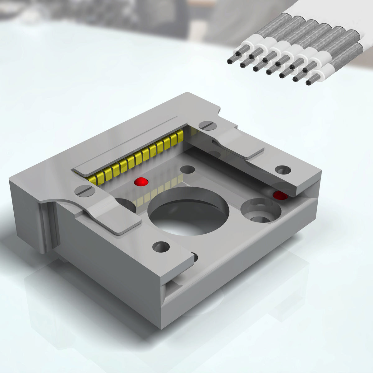 EC13 Drawer Style Receiver for Flag Style Sample Holder Plates with 13 Electrical Contacts