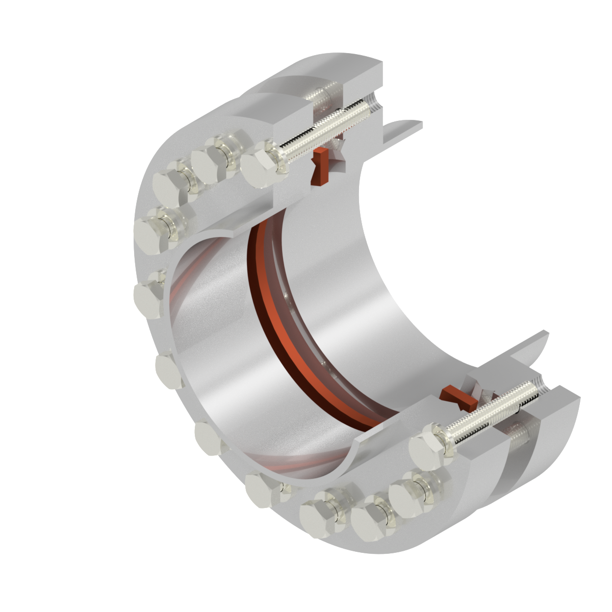 Flange screw/ bolt kit for mounting two CF-flanges