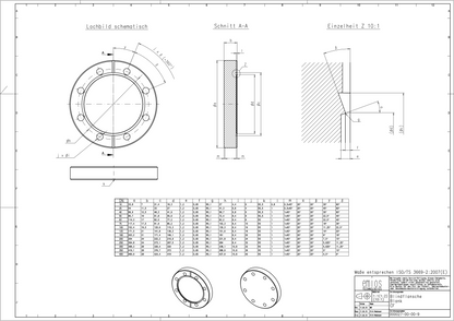 CF Blank Flange Metric Tapped