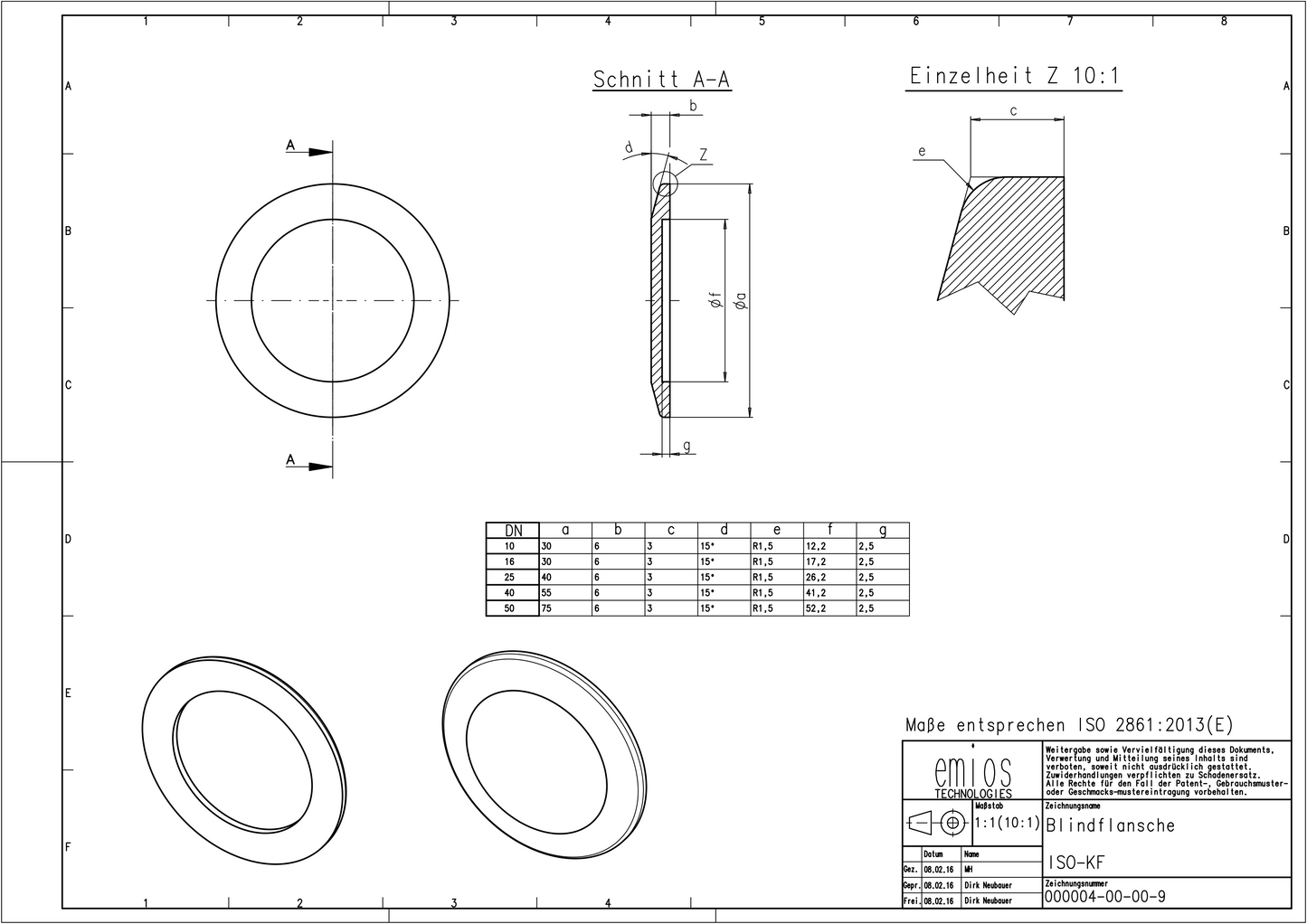 KF Blank Flange