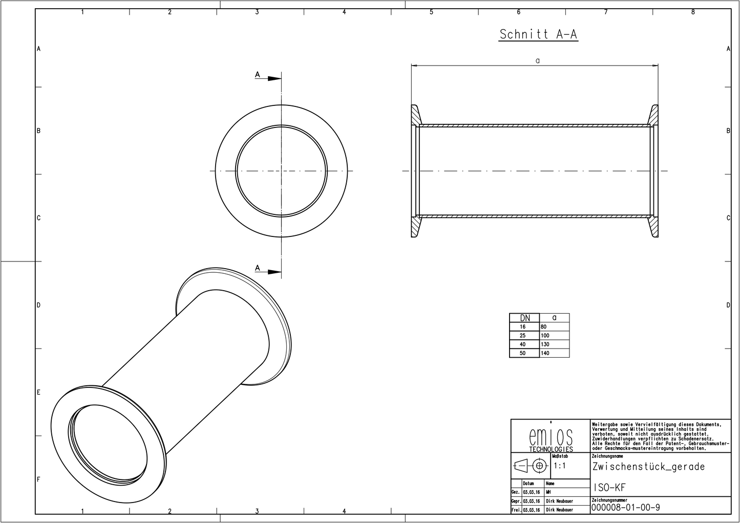 KF Full Nipple (Straight Connector)