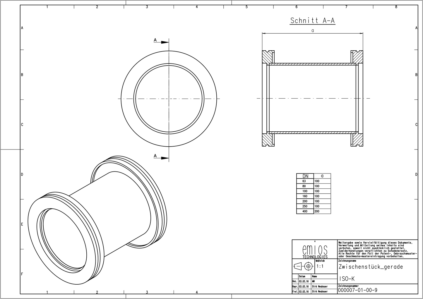 ISO-K Full Nipple (Straight Connector)